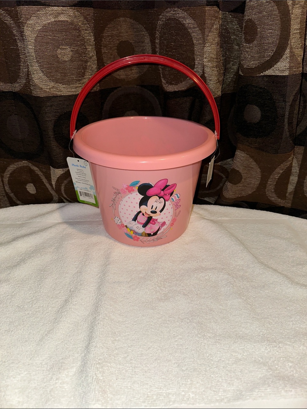 DISNEY AUTHENTIC Merch-Minnie Mouse Pink Candy Bucket with Handle BRANDNEW w Tag